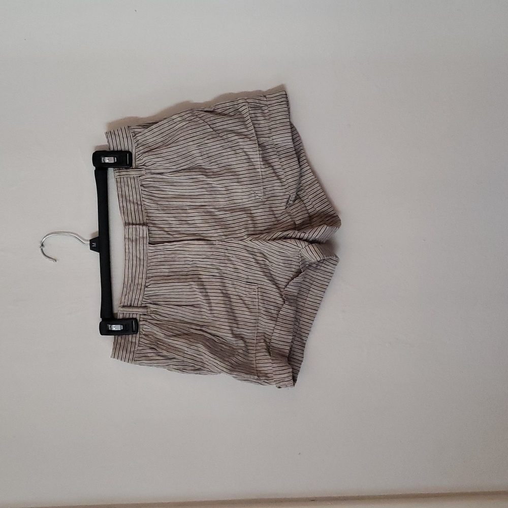 Mango | Blue + Off-white Striped Shorts | 4 | EUC